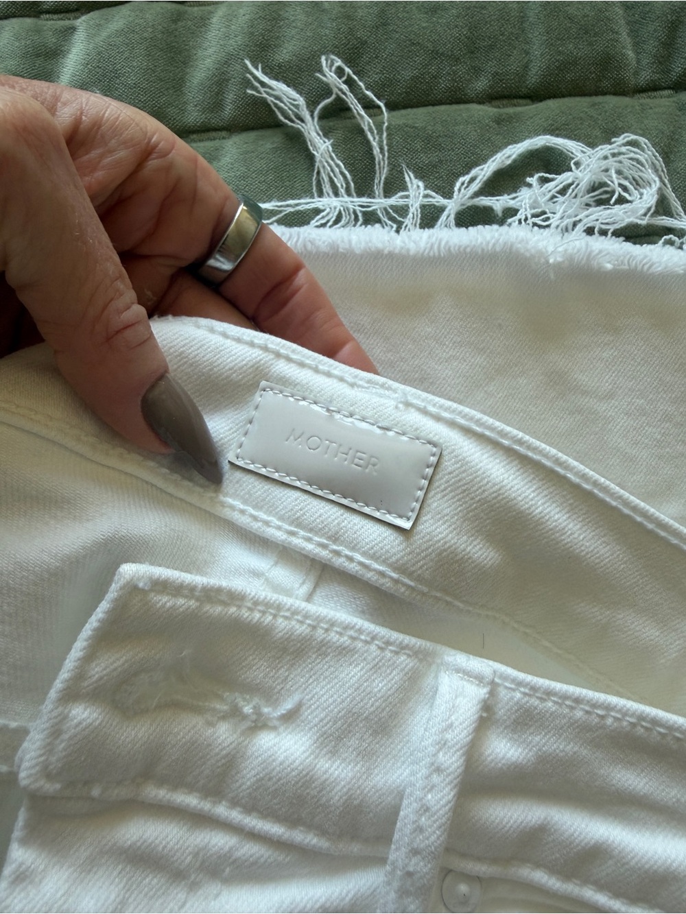 MOTHER White Flare Jeans — Clean Pocket Detail - Picture 5 of 5